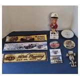 INDIANAPOLIS 500 PINS, BUMPER STICKER, CLOCK