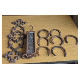 ANTIQUE SCALES, HORSESHOES, CAST IRON ACCENT