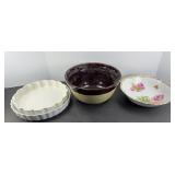 CROCK BOWL, TART DISHES, BOWL