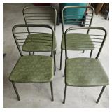 MID CENTURY CARD TABLE W/ (4) CHAIRS