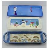CHRISTMAS TRAYS & GLASS STIRRERS