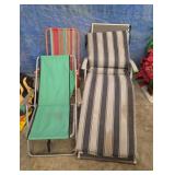(2) BEACH CHAIRS & LOUNGER