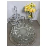 (2) EGG DISHES W/ ASSTD SERVING PIECES