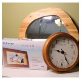 DIGITAL FRAME, MIRROR, & CLOCK