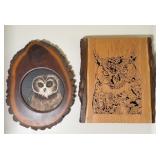 OWL WOOD ART & SUNFLOWER ART