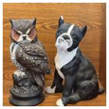 CERAMIC DOG & OWL