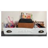 ORGANIZER BOX W/ OFFICE SUPPLIES