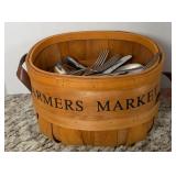 DECORATIVE BASKET OF SILVERWARE