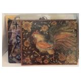 (4) GLASS ART CUTTING BOARDS