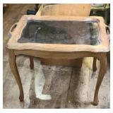 END TABLE W/ GLASS TOP