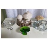 (3) MUSHROOM PAPERWEIGHTS & OTHER DECOR