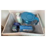 BASKET OF BRITA PITCHER, BOTTLE & FILTERS
