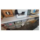 (2) METAL SHELVES W/ (2) LAMINATE TOPS