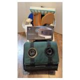 SOFT SIDE COOLER, CLOCK RADIO, GAME PADDLES