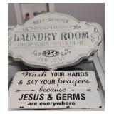 (2) LAUNDRY & OTHER METAL SIGN