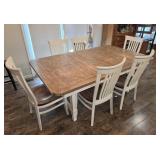 STANLEY FARMHOUSE TABLE W/ 6 CHAIRS & LEAF