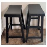 (2) NON MATCHING BLACK STOOLS