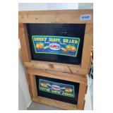 (2) PEACH CRATES W/ ROPE