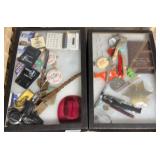 (2) DISPLAY CASES W/ ADVERTISING & MORE