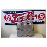 VINTAGE PEPSI COLA BOTTLES W/ CARRIER &