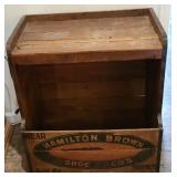 ANTIQUE HAMILTON BROWN SHOE BIN