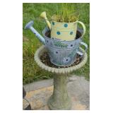 BIRD BATH & WATERING CANS