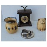 POTTERY VASE, CAT, BAROMETER, SHARPENER