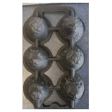 CAST IRON ANIMAL MUFFIN TIN, MADE BY JOHN WRIGHT