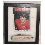 1985 PETE ROSE HITS CARD & KNIFE