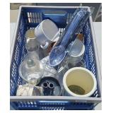 TOTE OF GLASSWARE