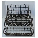 (3) WIRE MAIL BASKETS,