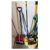 YARD TOOLS, SHOVEL, BROOM