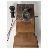 ANTIQUE WOOD WALL PHONE WESTERN ELECTRIC
