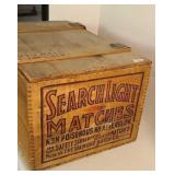 SEARCH LIGHT MATCHES WOOD CRATE