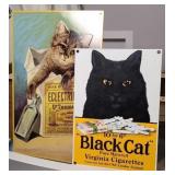 (2) METAL CAT SIGNS