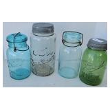 (4) VINTAGE CANNING JARS