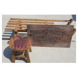 SLED DECOR & APPLE STOOL