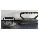 ANTIQUE CAST IRON IRONS
