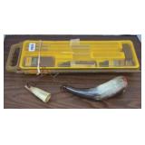 GUN CLEANING KIT & POWDER HORN