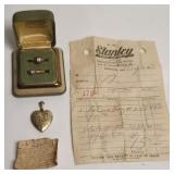 (2) 14K GOLD RINGS, (1) 12K LOCKET