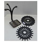 ANTIQUE CAR CAST IRON DOOR STEP, PLANTER PLATES