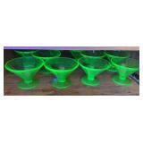 (10) URANIUM GLASS DESSERT DISHES