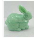 JADITE GREEN BUNNY ON NEST
