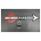 HARLEY DAVIDSON CAST IRON SIGN & BOTTLE OPENER