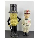 CAST IRON MR PEANUT & TEXACO BANKS