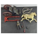 CAST IRON FIRE CHIEF HORSE & BUGGY