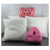 (3) DOWN PILLOWS, BATH & NECK PILLOWS