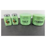 JADITE GREEN CANISTERS & SHAKERS