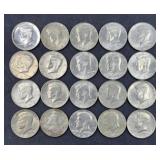 (20) KENNEDY HALF DOLLARS MIXED DATES