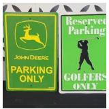JOHN DEERE & GOLF PARKING SIGNS